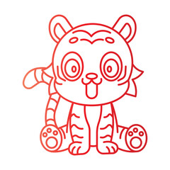 tiger gradient character cartoon