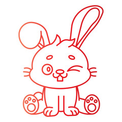 rabbit gradient character cartoon