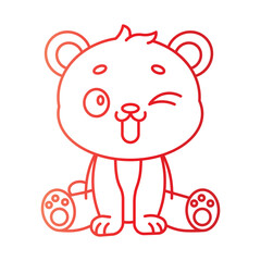 bear gradient character cartoon
