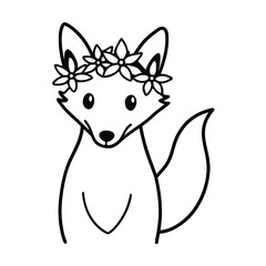Fox with Flower Crown