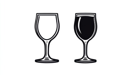 Obraz premium Wine Glass Illustration Pair