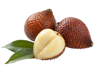Salak (Snake Fruit) Peeled and Unpeeled isolated on white background. Suitable for marketing or business purposes. PNG file