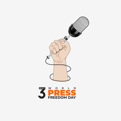 World press freedom day concept, May 3, awareness of the importance of press freedom