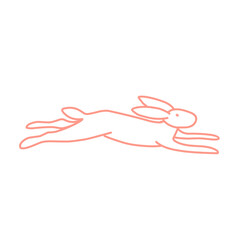 Set of Easter bunnies in simple one line vector style.