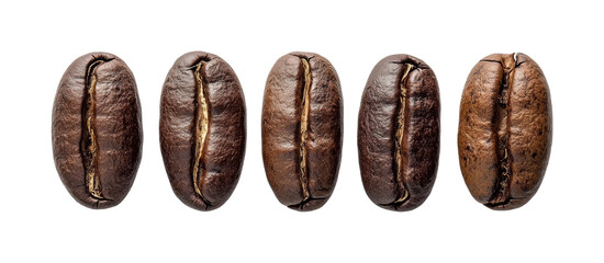 Coffee beans isolated on transparent background