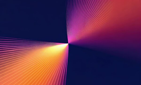 A illustration of purple and orange lines radiating from the center, creating an illusion that you're in space or traveling through time with speed lights. The background is dark blue.