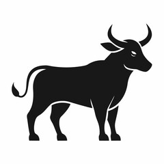 new style ox silhouette animal vector icon on white background
