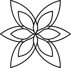 black and white abstract flower Mandala