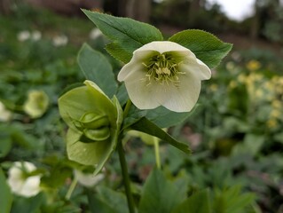 Obraz premium Flowers of Lenten-rose (Helleborus orientalis)