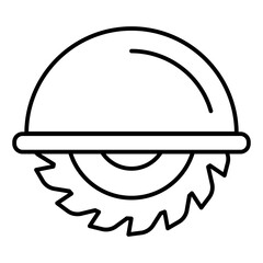 Circular saw disc with cover thin line icon, work and labor concept. Vector graphics. Hard work profession sign on white background, linear style for mobile or design.
