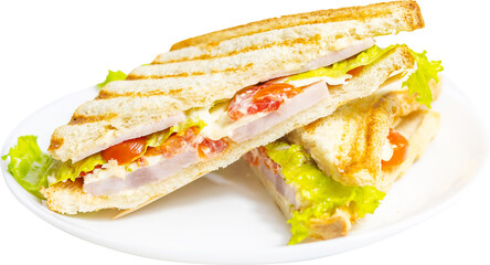 bacon sandwich with cheese and tomatoes