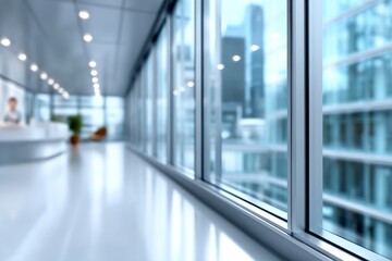 Fototapeta premium Image of a corridor in a hospital or clinic with a blurred background