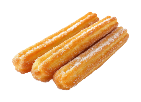 Delicious churros dessert food market snack bright kitchen tasty treat isolated on transparent background - Powered by Adobe