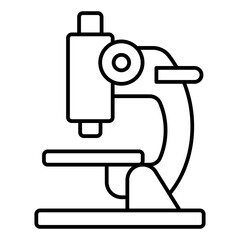 Optical microscope thin line icon, optical equipment concept. Vector graphics. Medical, laboratory magnification tool sign on white background, linear style for mobile or design.