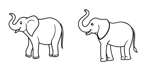 elephant vector illustration line art 