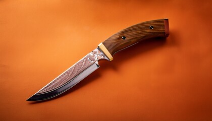 hunting knife on wood