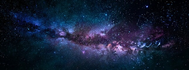 Fototapeta premium Cosmic Tapestry: A breathtaking journey through the cosmos, showcasing the vibrant colors and intricate details of the Milky Way galaxy, an interstellar wonderland.