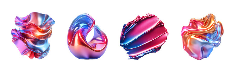 Abstract forms with vibrant color gradients
