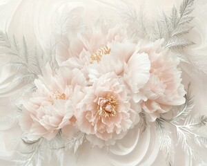 Luxury Yellow Daffodil & Fern Bouquet Postcard with Sunbursts