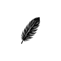 Silhouette Feather Vector in Minimal Style