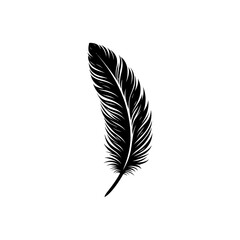 Silhouette Feather Vector in Minimal Style