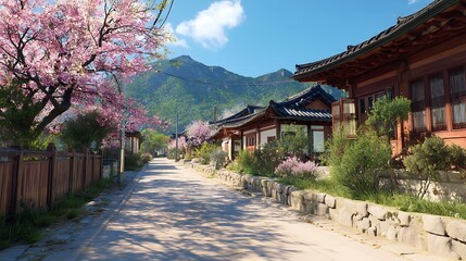 Spring village street