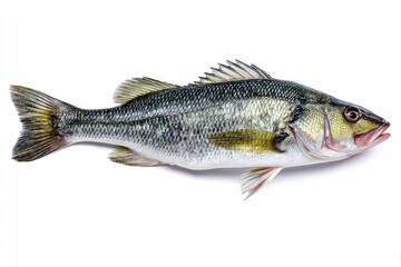 Freshly caught speckled bass isolated on a white background.
