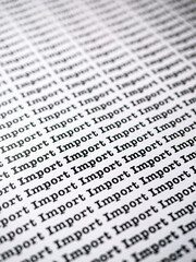 Words Import Seamless print on paper for trading export import business tax background.