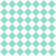 Checkered plaid repeat pattern in pastel green isolated on white background.Geometric gingham seamless pattern.Colorful abstract background with squares.Vector graphic wallpaper.