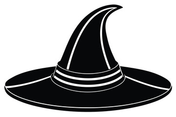 Wizard spooky hats set. Halloween witch hats, Halloween party costume elements flat vector illustrations set.