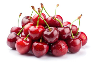 cherries on white background
