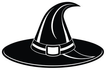 Wizard spooky hats set. Halloween witch hats, Halloween party costume elements flat vector illustrations set.