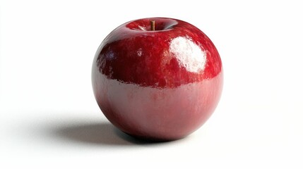 Obraz premium Shiny red fruit on white background.