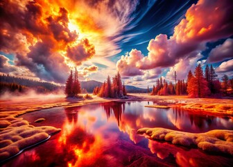 Fototapeta premium Surreal Glowing Heat Signature Abstract Art - Thermal Palette Photography