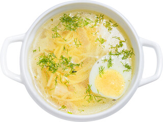 chicken soup top view