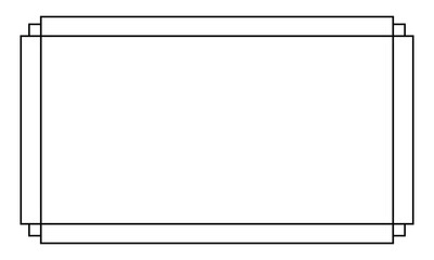 Frame, simple thin line border. Horizontal vintage rectangle photo frame. Slim lines vector illustration isolated on white background. EPS 10