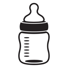 baby bottles vector silhouettes