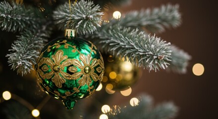 Christmas Ornament on a Fir Tree - Photo