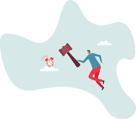 Procrastination postpone to get thing done later, too tight business deadline or cannot finish work in time.character for design.