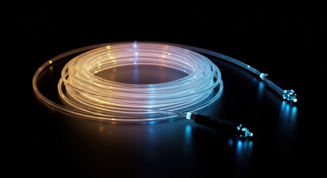Circular Fiber Optic Cable with Light Trails