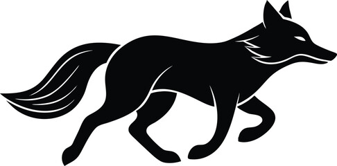 Obraz premium vector illustration of happy cute fox head, fox wearing sunglass silhouette vector illustration, fox walking symbol icon, heroism wearing sunglass funny fox head vector icon on white background.