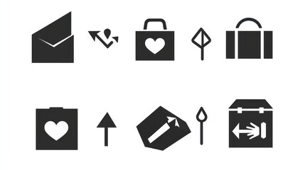 Shipping Icons, Valentine's Day Theme