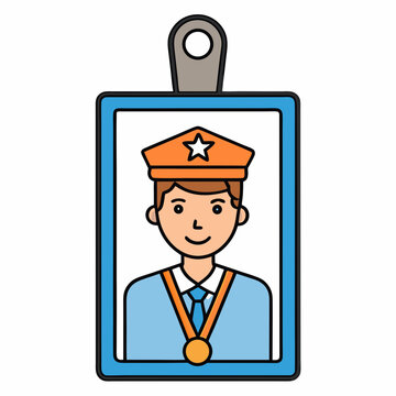 recommend clip art: Police Officer Badge Colorful Flat Design Security And Identification Concept