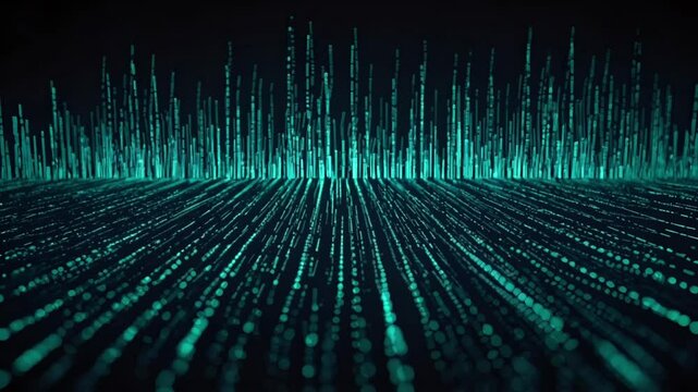 Striking technology background with glowing data lines flowing in abstract patterns