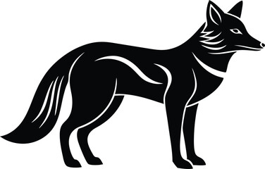 vector illustration of happy cute fox head, fox wearing sunglass silhouette vector illustration, fox walking symbol icon, heroism wearing sunglass funny fox head vector icon on white background.