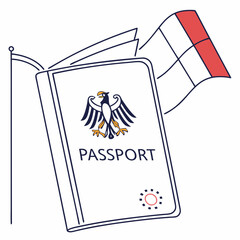 German Passport With North Rhine Westphalia Flag Travel And Identity Concept