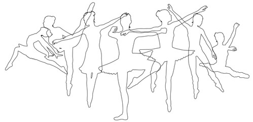 Ballet dancer silhouette ballerina dancers poses woman dancing silhouettes © Christos Georghiou