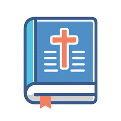 Obraz premium Bible Book Icon Representing Religious Text and Spiritual Study