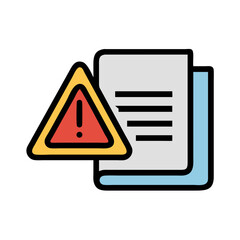 Book with Alert Icon Representing Content Warning and Cautionary Information