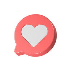 love chat 3d sign red color